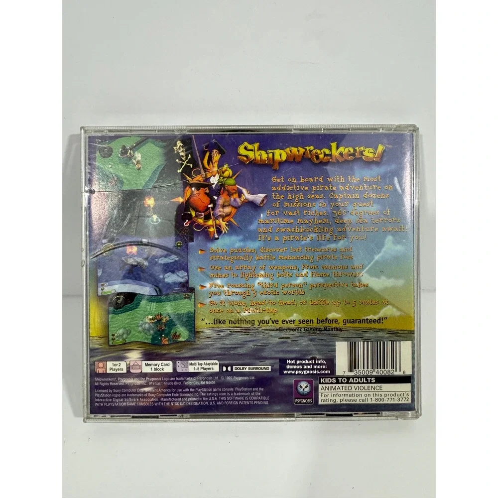 Sony PlayStation Shipwreckers! Video Game NTSC U/C SLUS-00558 Good Psygnosis PS1